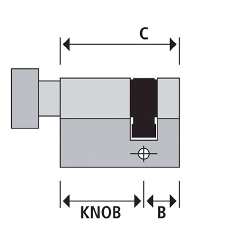 Half knob cylinders brass