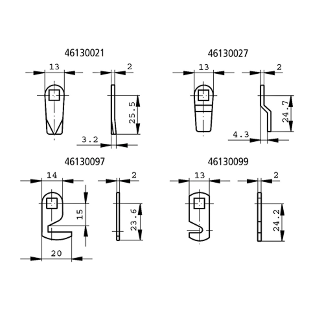 Meenemers vierkant 7 mm